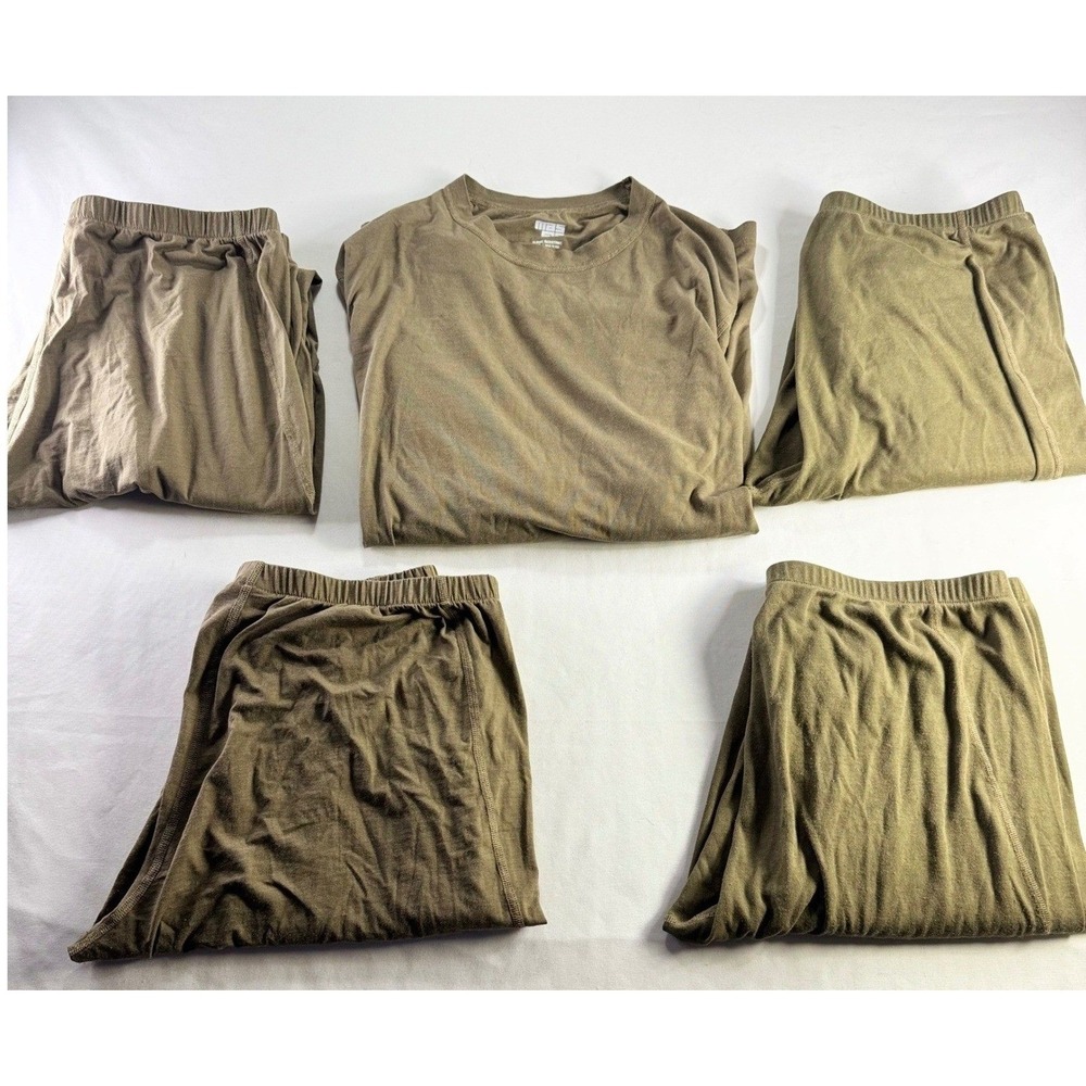Massif Flame Resistant Base Layer Set XL Brown 1 Top 4 Bottoms Tactical Military